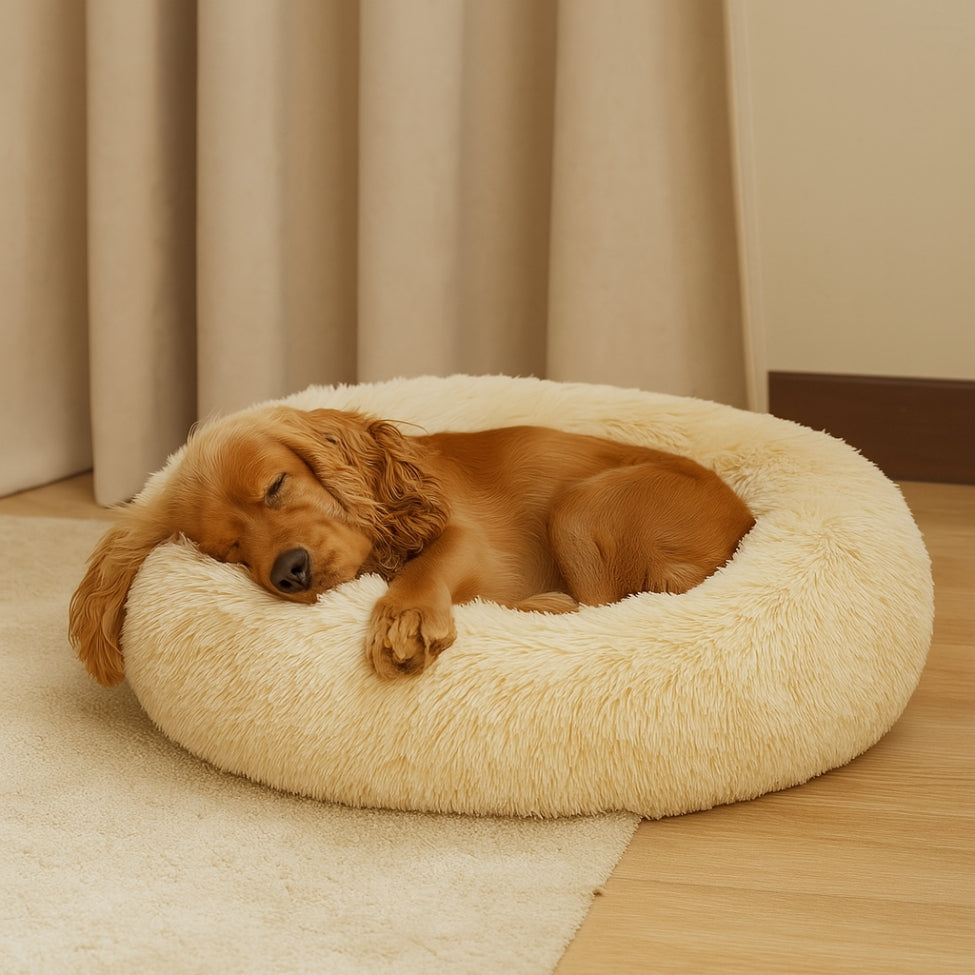 Cocker dans un sommeil réparateur sur coussin chien apaisant