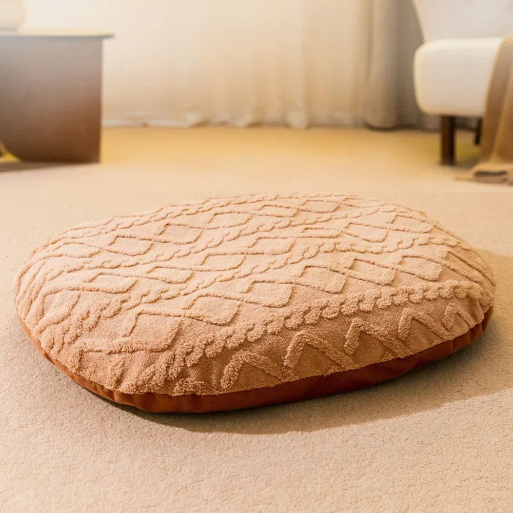 Coussin déhoussable pour chien caramel, doux et chaleureux pour un repos apaisant