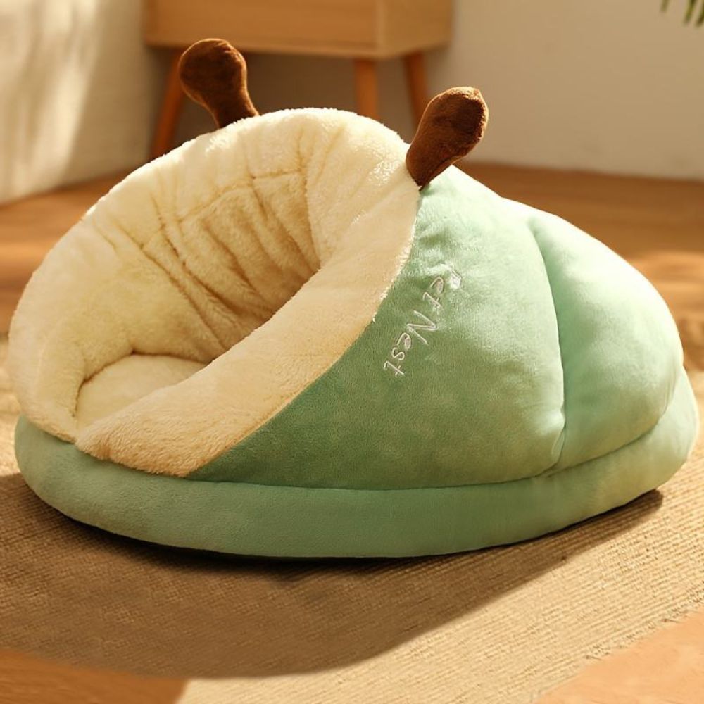Maisonnette chien verte, en velours de cristal, produit seul