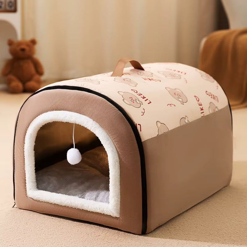 Niche pour chien intérieur Soft Luxe de couleur marron