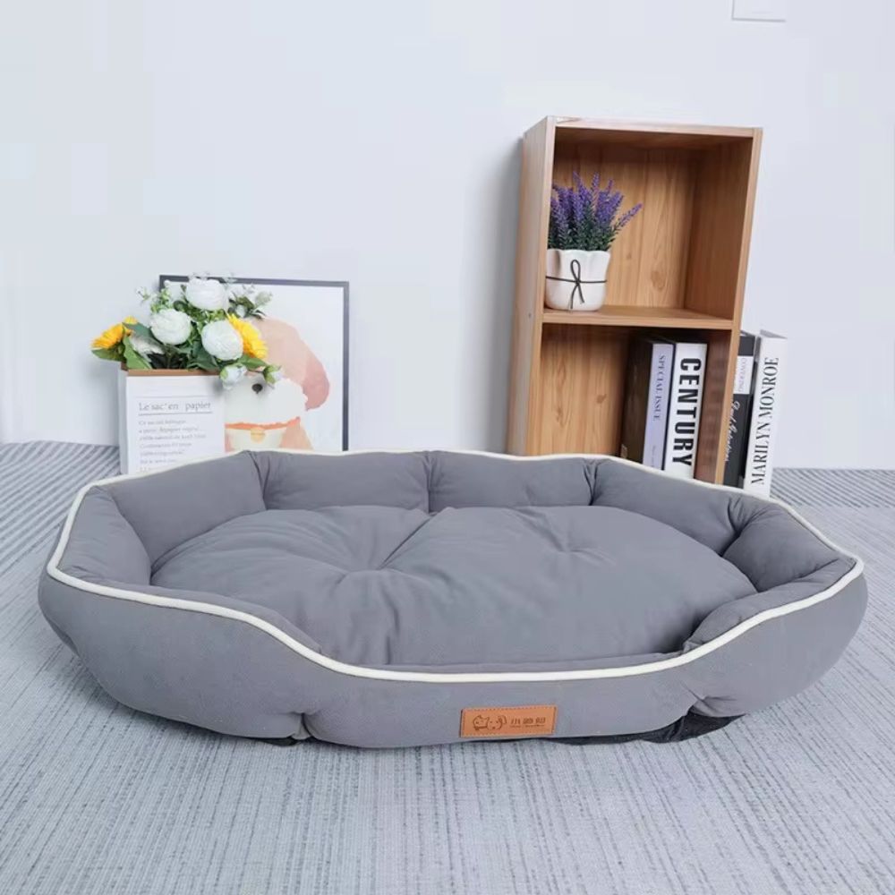 Panier Ă chien gris, refuge douillet et anti-stress