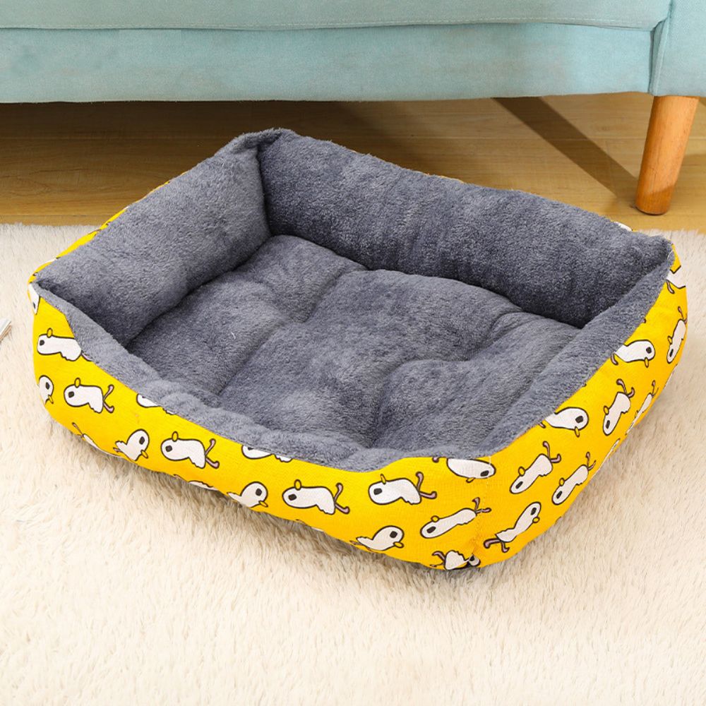 Panier Ă chien jaune, cocon douillet et accueillant