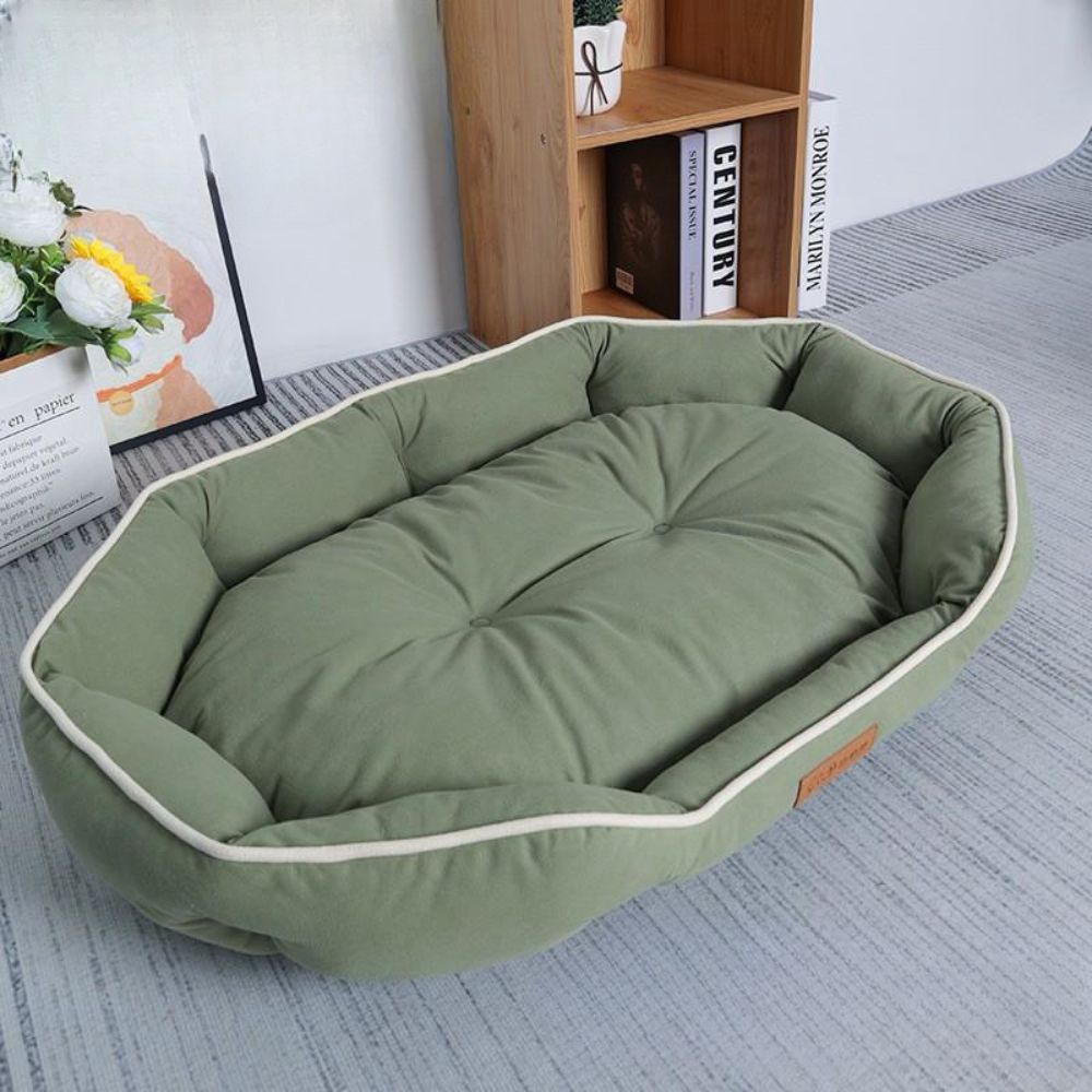Panier à chien vert, design élégant et matiÚre douce