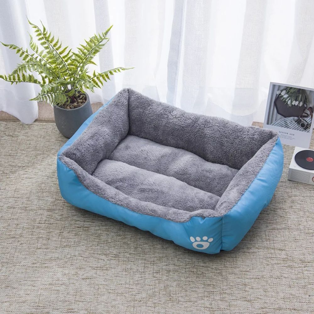 Panier chien Patounet bleu, moelleux et agréable, produit seul