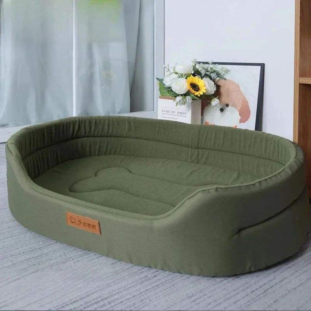 Panier chien XXL vert spacieux, idéal pour grand toutou