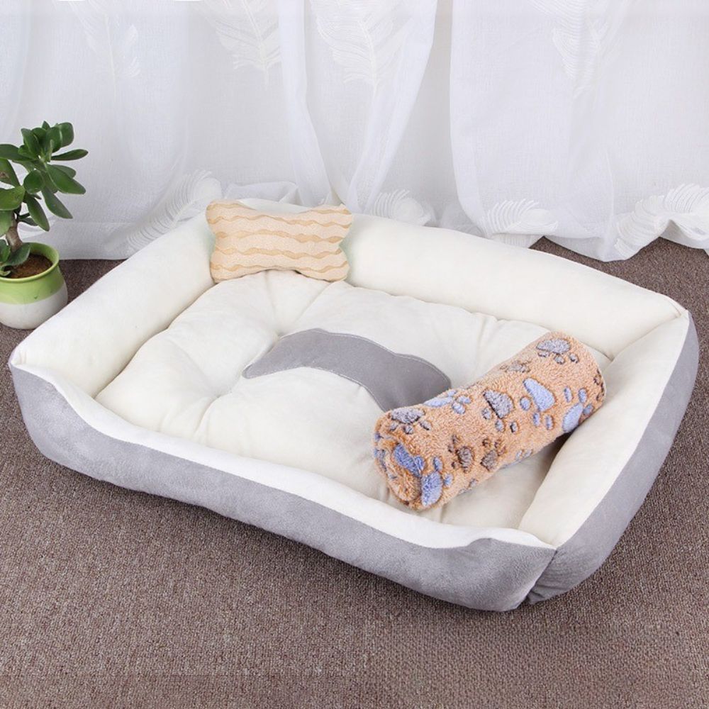 Panier pour chien beige gris Ă©lĂ©gant, sâintĂšgre parfaitement dans la maison