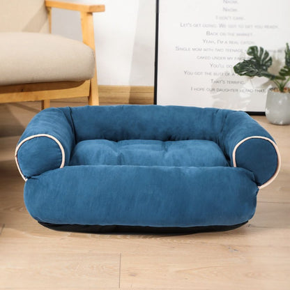 Canapé chien bleu au style moderne pour une ambiance intérieure élégante