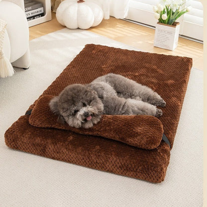 Lit orthopédique chien offrant soutien optimal au dos du caniche, confort