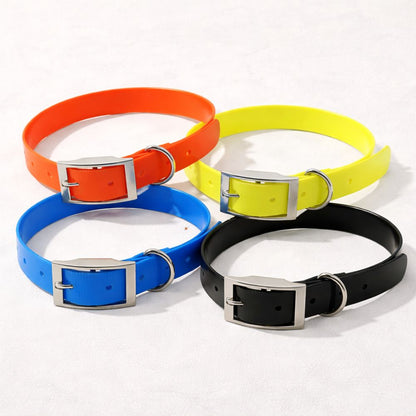 Collier pour chien en nylon TPU imperméable disponible en quatre couleurs jaune, orange, bleu, noir