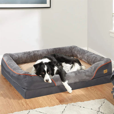 Border collie détendu dans un couchage chien apaisant et confortable pour le repos quotidien