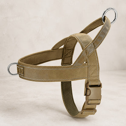 Harnais anti traction pour chien kaki, produit seul