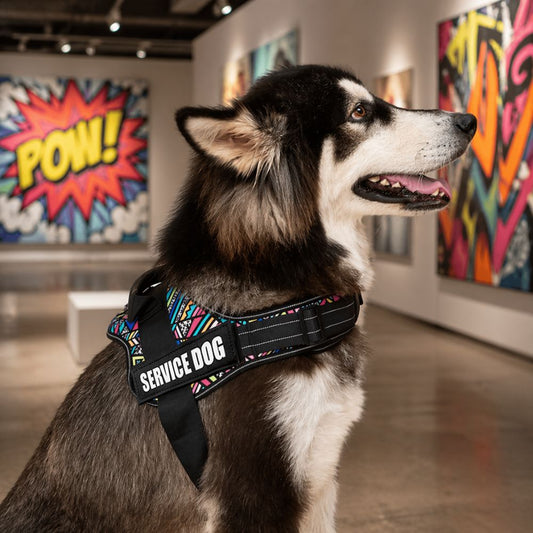 harnais gros chien sur husky avec design coloré et ajustement ergonomique