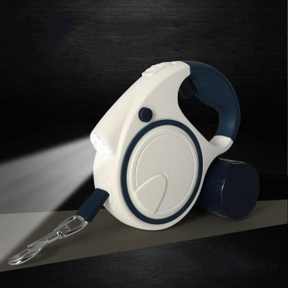 laisse rétractable chien avec lampe LED intégrée pour les promenades de nuit