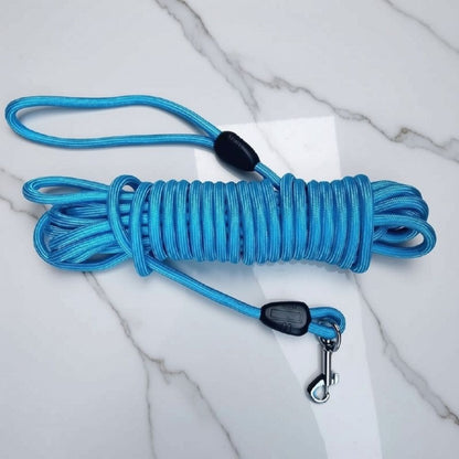 longe pour chien robuste de couleur bleue