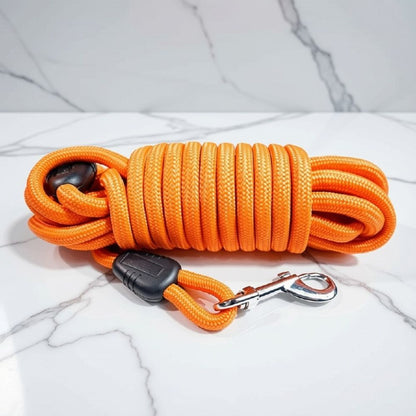 longe pour chien orange avec mousqueton métallique