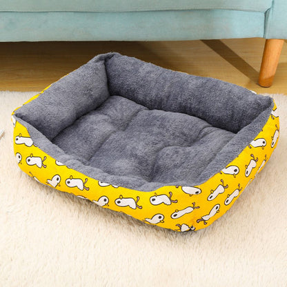 Panier à chien jaune, cocon douillet et accueillant