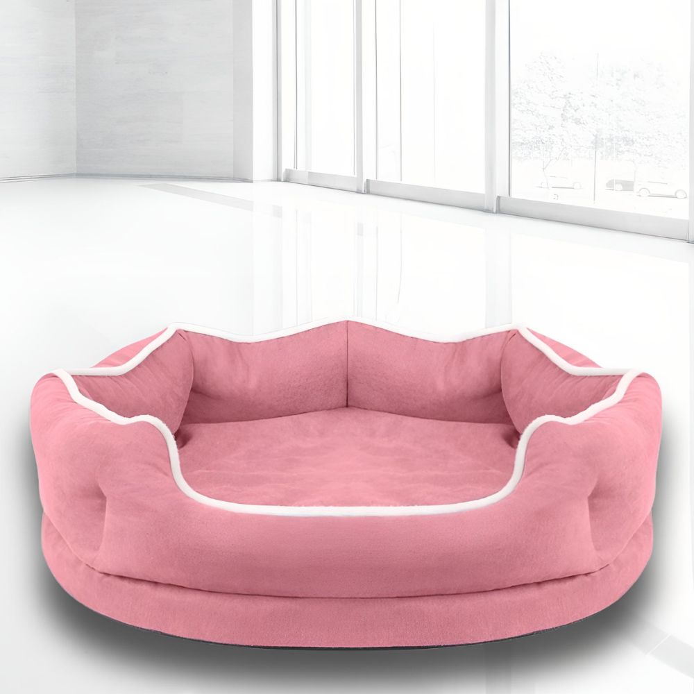 Panier chien de couleur rose en velours doux, produit seul