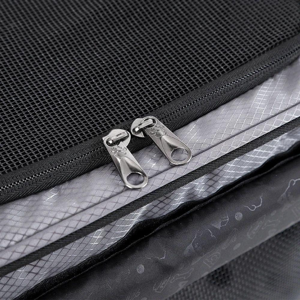 Fermeture zip renforcée du panier chien velo pour une sécurité optimale pendant les déplacements