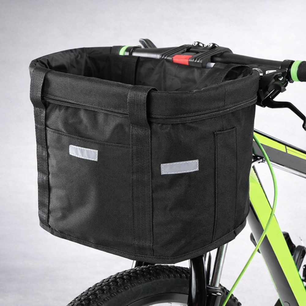 panier pour chien à vélo avec bandes réfléchissantes pour améliorer la visibilité