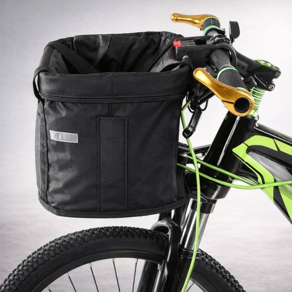 panier pour chien à vélo fixé au guidon avec système de montage stable et sécurisé