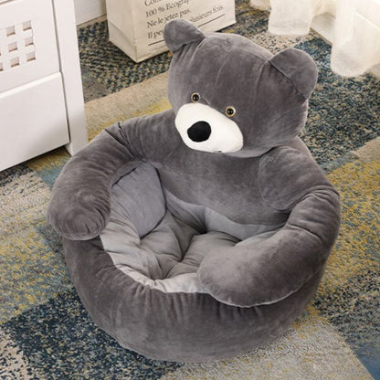 Panier pour chien déhoussable de couleur grise, produit seul