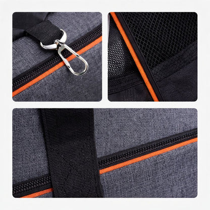 détails du sac de transport pour chien en tissu oxford avec fermeture éclair solide et attache sécurité