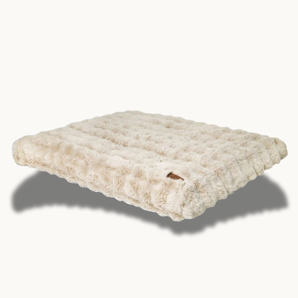 Tapis pour chien en version beige, présenté seul