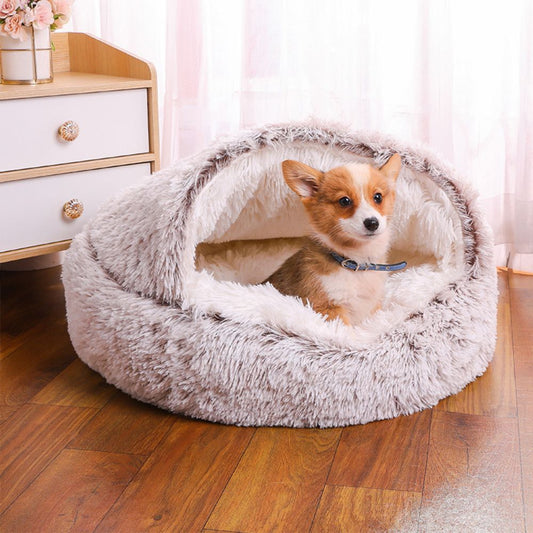 Toutou attentif dans son panier pour chien moelleux, confort et sécurité absolus